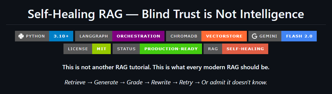 Self-Healing RAG Project Preview